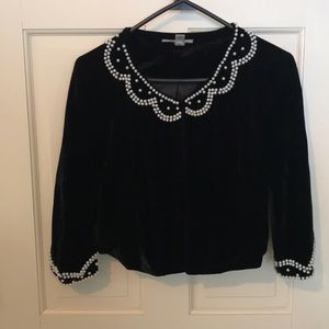 Velvet pearled jacket